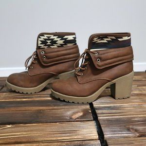 Call It Spring Brown Ankle Boots Size 8.5